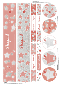 printable doopsel 'ster meisje' - labels